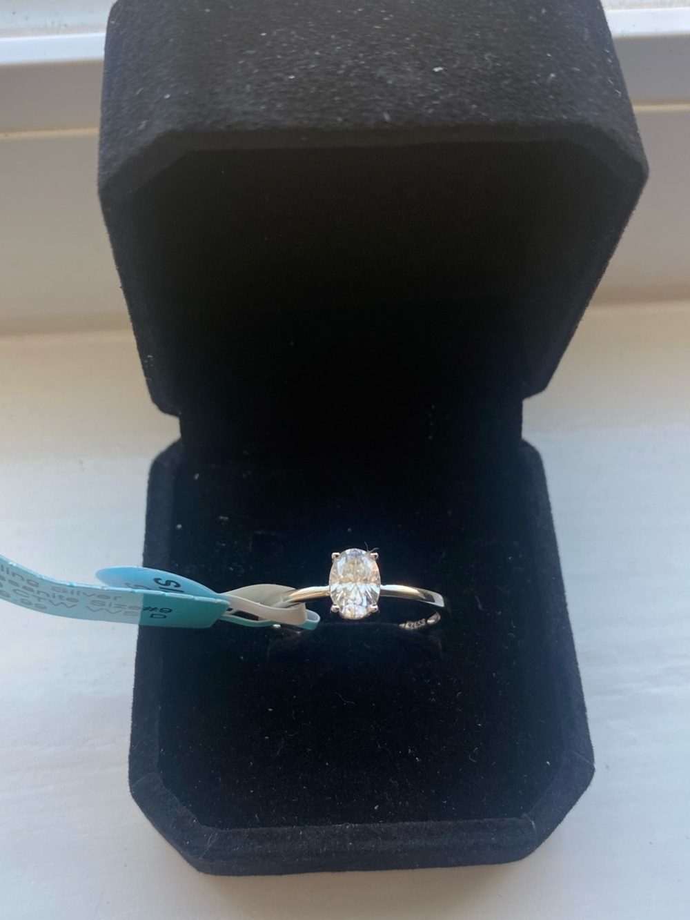 1 Carat Oval Cut Moissanite Ring Size 9